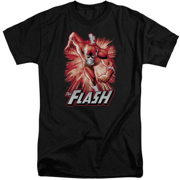 JLA Justice League Flash Red & Gray S/S Adult Tall Black