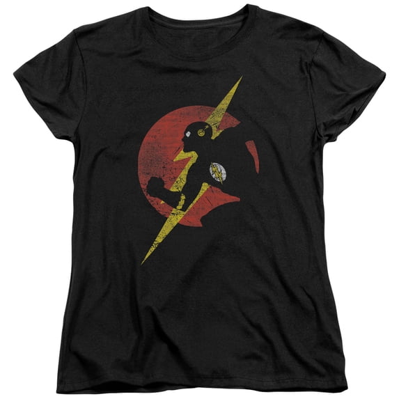 JLA Justice League Flash Symbol Knockout S/S Women's T-Shirt Black