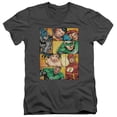 thumbnail image 1 of JLA Justice League Hero Boxes S/S Adult V-Neck Charcoal, 1 of 1