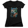 thumbnail image 1 of JLA Justice League Jl Assemble Junior Women's T-Shirt V-Neck Black, 1 of 1