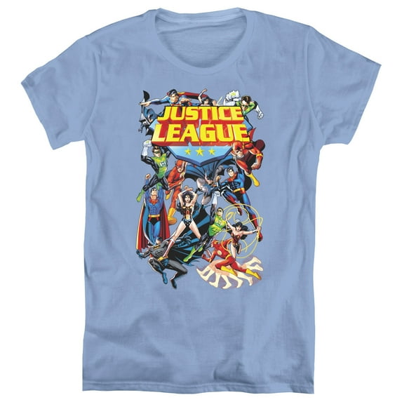 JLA Justice League League A Plenty S/S Women's T-Shirt Carolina Blue