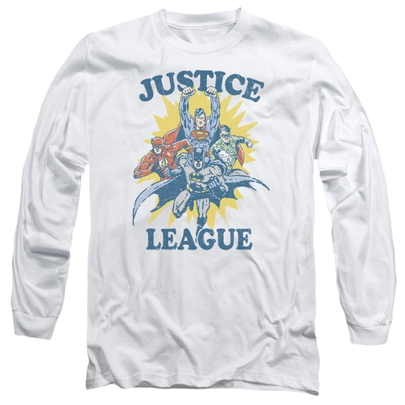 JLA Justice League Lets Do This Long Sleeve Adult 18/1 T-Shirt White