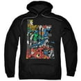 thumbnail image 1 of JLA Justice League Lettered League Adult Pullover Hoodie Sweatshirt Black, 1 of 1