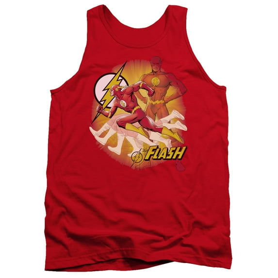 JLA Justice League Lightning Fast Adult Tank Top Red