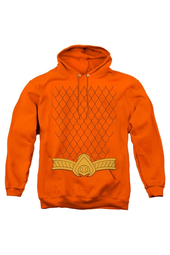 JLA Justice League New Aqua Uniform Adult Pullover Hoodie Sweatshirt Orange