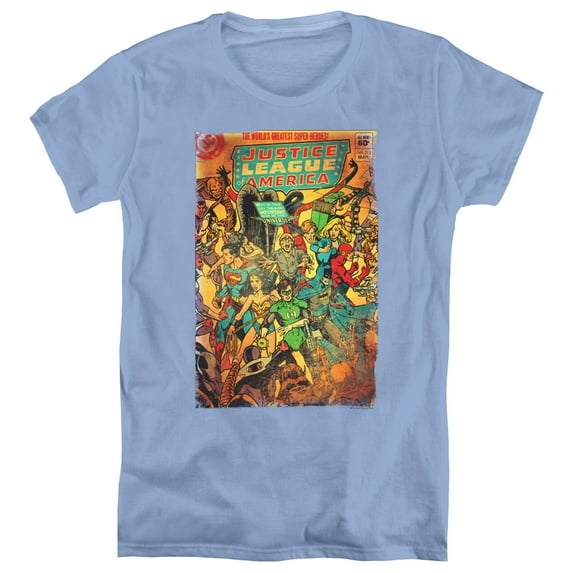 JLA Justice League No 212 Vintage S/S Women's T-Shirt Carolina Blue