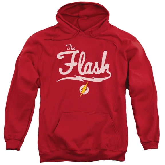 JLA Justice League Old School Flash Adult Pullover Hoodie Sweatshirt Red