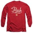 thumbnail image 1 of JLA Justice League Old School Flash Long Sleeve Adult 18/1 T-Shirt  Red, 1 of 1