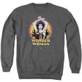 thumbnail image 1 of JLA Justice League Powerful Woman Adult Crewneck Sweatshirt Charcoal, 1 of 1