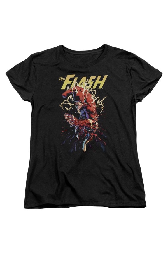 JLA Justice League Ripping Apart S/S Women's T-Shirt Black