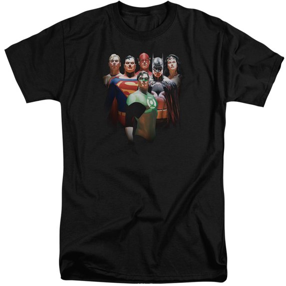 JLA Justice League Roll Call Long Sleeve Adult Tall Black