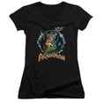 thumbnail image 1 of JLA Justice League Ruler Of The Seas Junior Women's T-Shirt V-Neck Black, 1 of 1