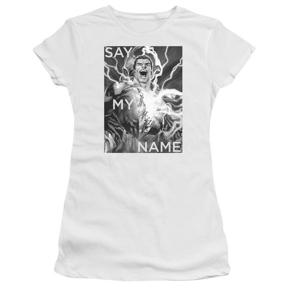 JLA Justice League Say My Name S/S Junior Women's T-Shirt Sheer White