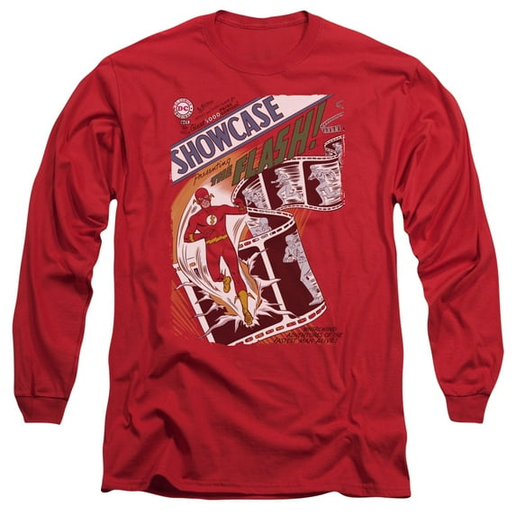 JLA Justice League Showcase #4 Cover Long Sleeve Adult 18/1 T-Shirt Red