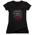 thumbnail image 1 of JLA Justice League Star League Junior Women's T-Shirt V-Neck Black, 1 of 1