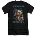 thumbnail image 1 of JLA Justice League Strength In Number Premium Canvas Adult Slim Fit 30/1 T-Shirt Black, 1 of 1