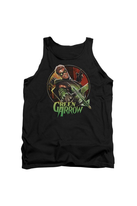JLA Justice League Sunset Archer Adult Tank Top Black