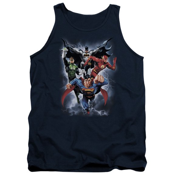 JLA Justice League The Coming Storm Adult Tank Top Navy