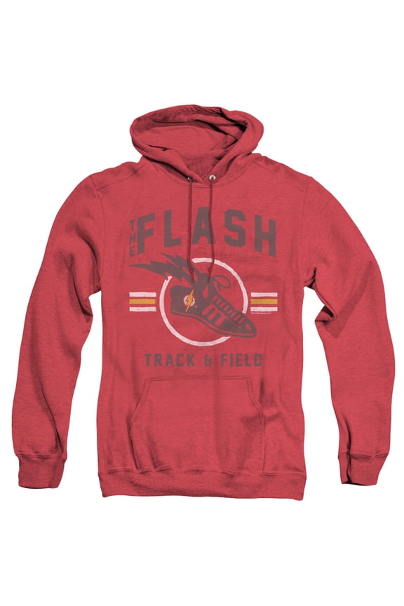 JLA Justice League Track And Field Adult Heather Hoodie Sweatshirt Red