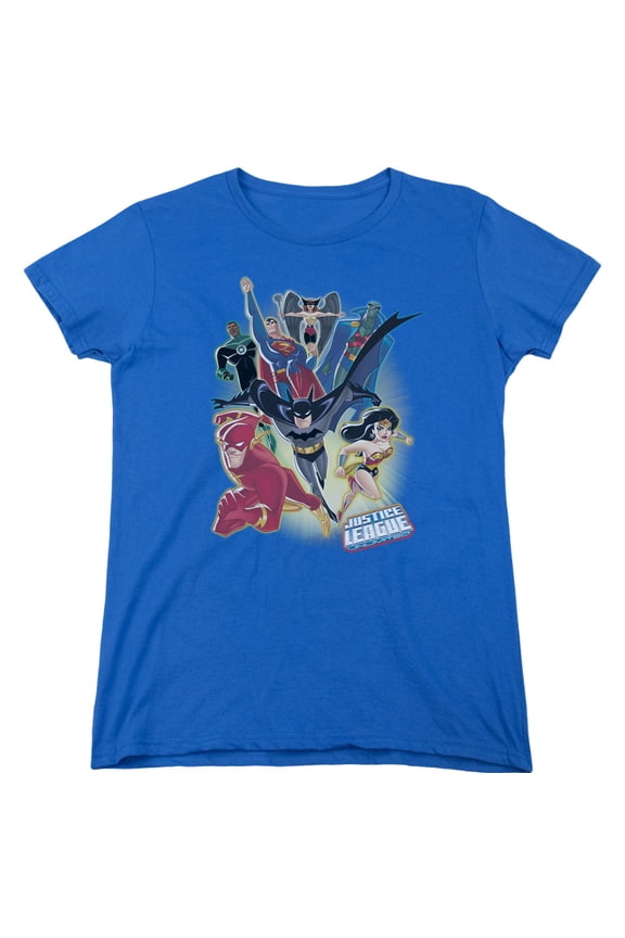 JLA Justice League Unlimited S/S Women's T-Shirt Royal Blue