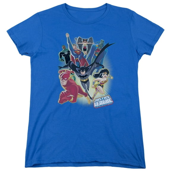 JLA Justice League Unlimited S/S Women's T-Shirt Royal Blue
