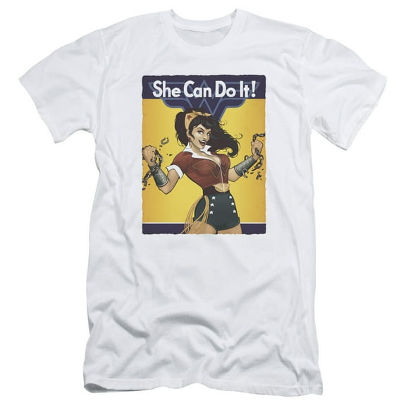 JLA Justice League Wonder Bombshel Long Sleeve Adult 30/1 T-Shirt White