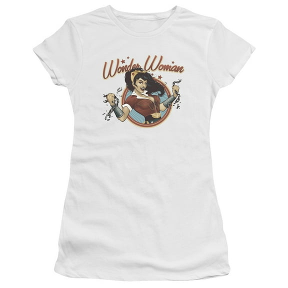 JLA Justice League Wonder Break S/S Junior Women's T-Shirt Sheer White