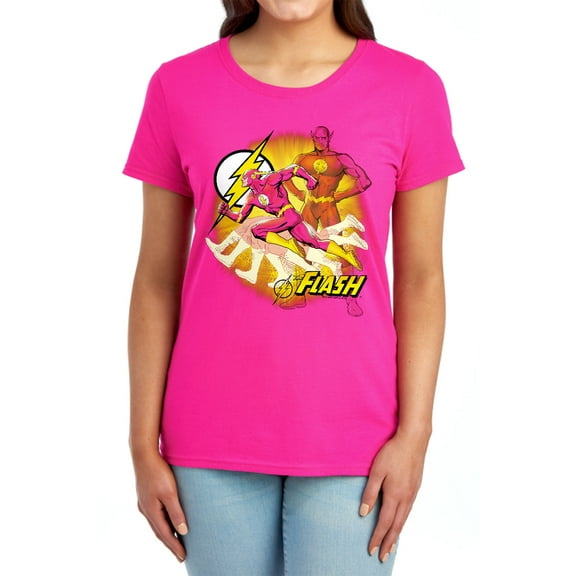 JLA Lightning Fast Women's T Shirt, Hot Pink, Large