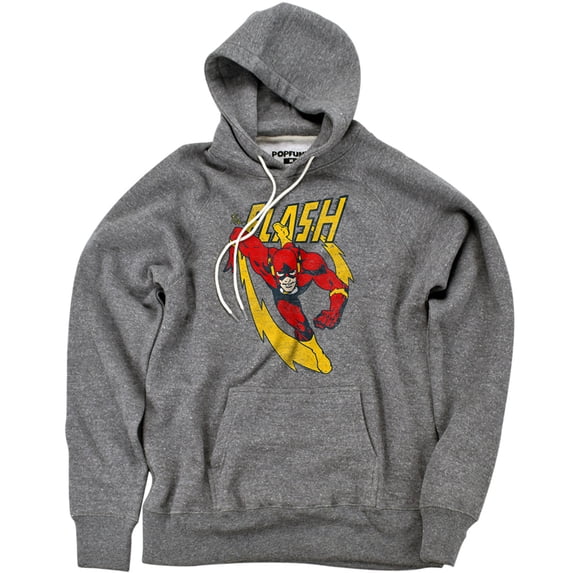 JLA Lightning Trail Unisex Adult Slim Fit Pull-Over Heather Hoodie, Athletic Heather, Large