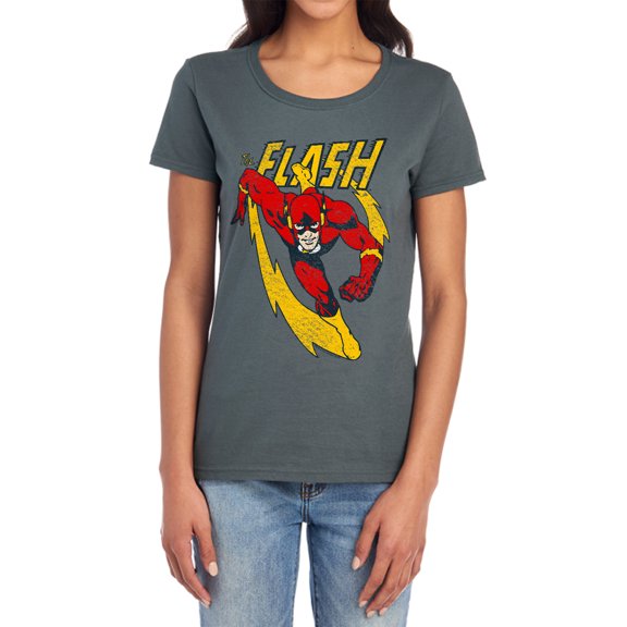 JLA Lightning Trail Women's T Shirt, Charcoal, Medium