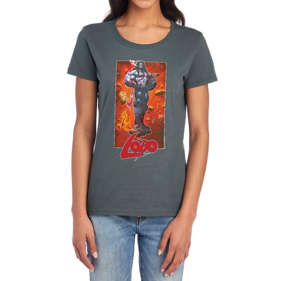 JLA Lobo Pose Women's T Shirt, Charcoal, Small