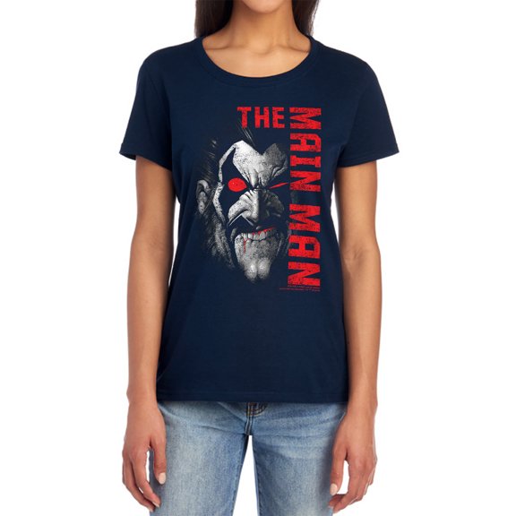 JLA Main Man Women's T Shirt, Navy, 2X-Large