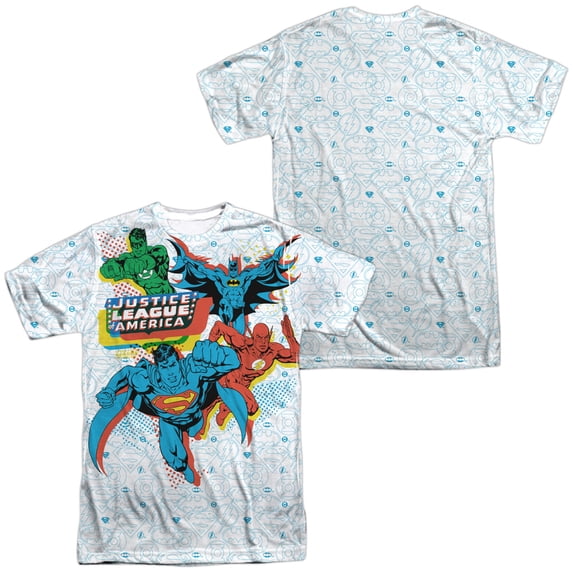 JLA Off Register Unisex Adult Sublimated Costume T Shirt (Front/Back), X-Large Multicolor