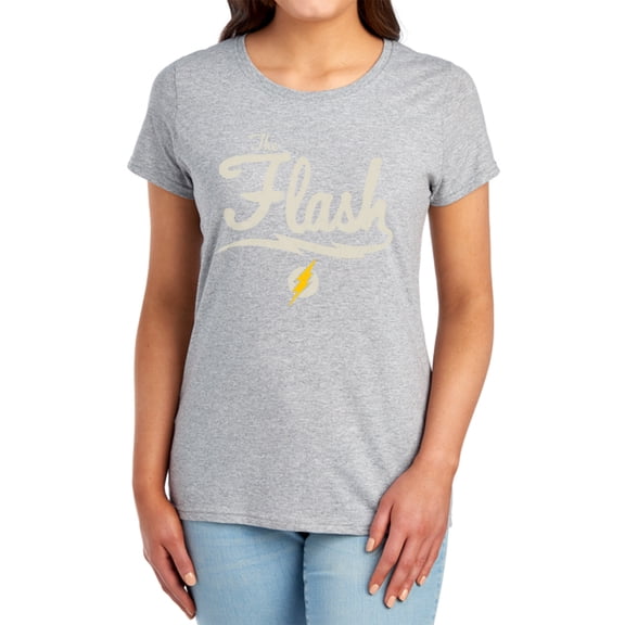 JLA Old School Flash Women's T Shirt, Athletic Heather, Small