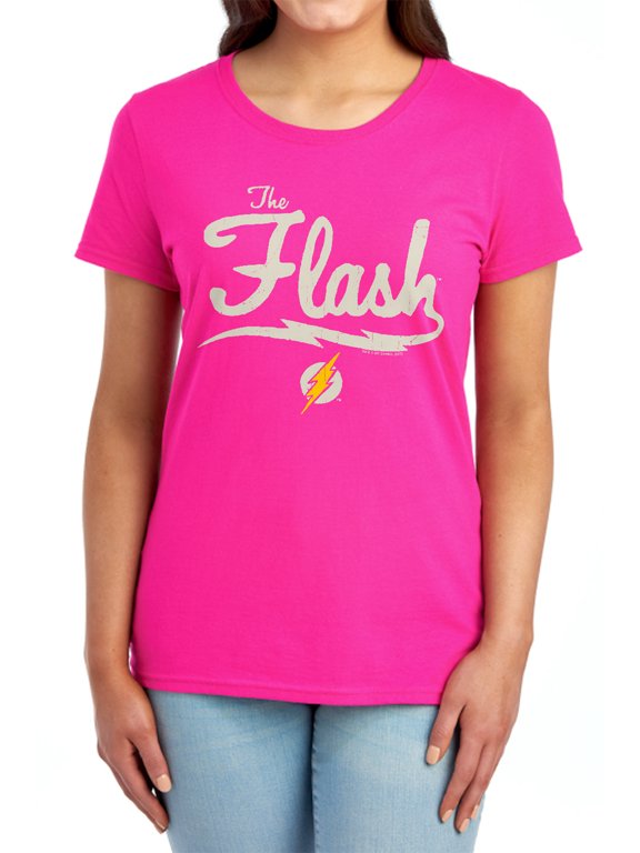 JLA Old School Flash Women's T Shirt, Hot Pink, Small