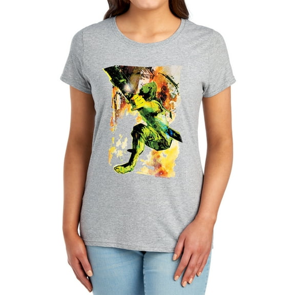 JLA Painted Archer Women's T Shirt, Athletic Heather, Small