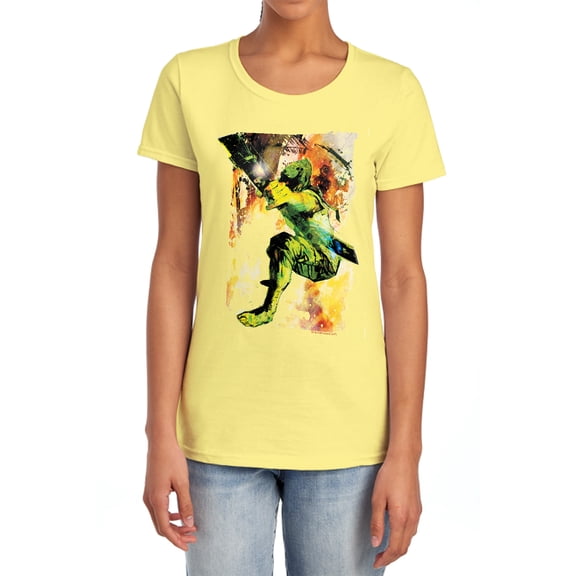 JLA Painted Archer Women's T Shirt, Banana, 2X-Large