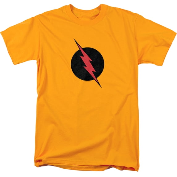 JLA Reverse Flash Unisex Adult T Shirt, Gold, Large