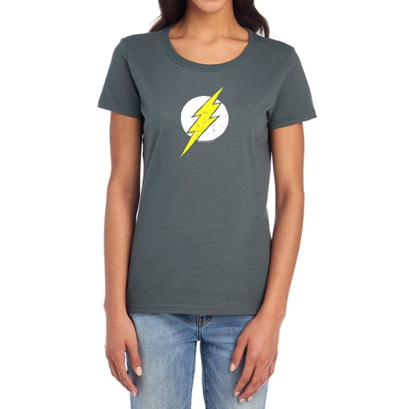 JLA Rough Flash Women's T Shirt, Charcoal, Small