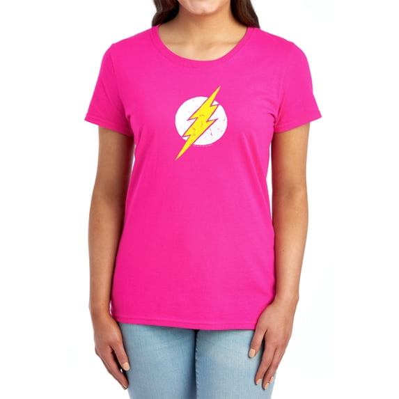 JLA Rough Flash Women's T Shirt, Hot Pink, Medium