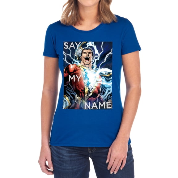 JLA Say My Name Women's T Shirt, Royal, X-Large