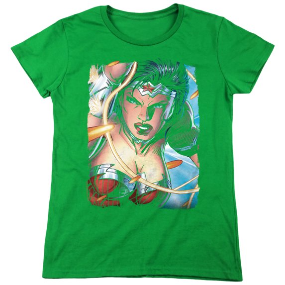 JLA Scowl Women's T Shirt, Kelly Green, Medium