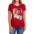thumbnail image 1 of JLA Scowl Women's T Shirt, Red, Small, 1 of 6