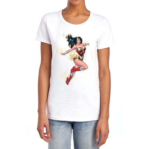 JLA Simple Wonder Women's T Shirt, White, Small