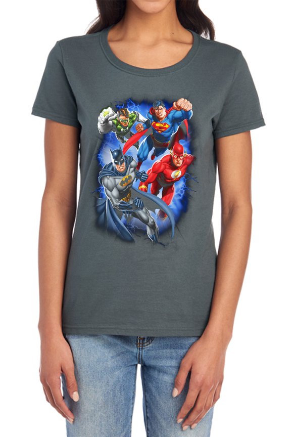 JLA Storm Makers Women's T Shirt, Charcoal, Small