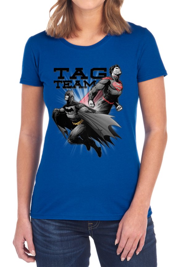 JLA Tag Team Women's T Shirt, Royal, 2X-Large