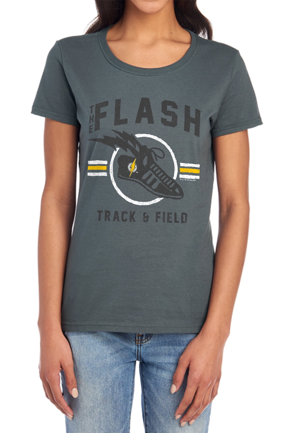 JLA Track and Field Women's T Shirt, Charcoal, X-Large