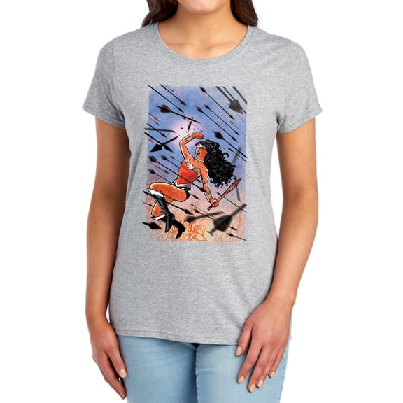 JLA Wonder Woman #1 Women's T Shirt, Athletic Heather, X-Large