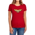 thumbnail image 1 of JLA Wonder Woman Logo Golden Women's T Shirt (Small) Red, 1 of 6