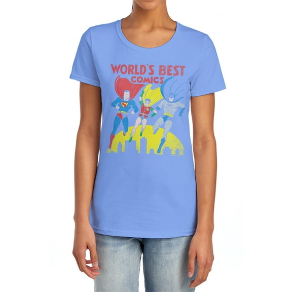 JLA Worlds Best Women's T Shirt, Carolina Blue, Small